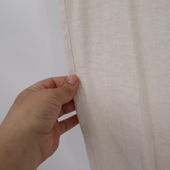 Alexander McQueen Pants Womens 42 Cropped Capri linen cuffed Mid Rise Cream - Picture 13 of 13